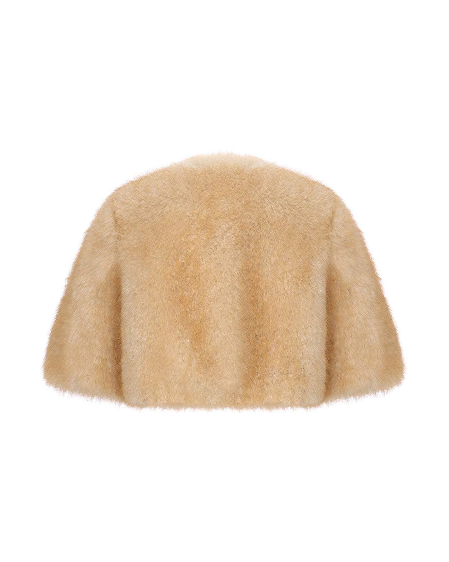 Thalia Cropped Faux Fur Jacket (Yellow)