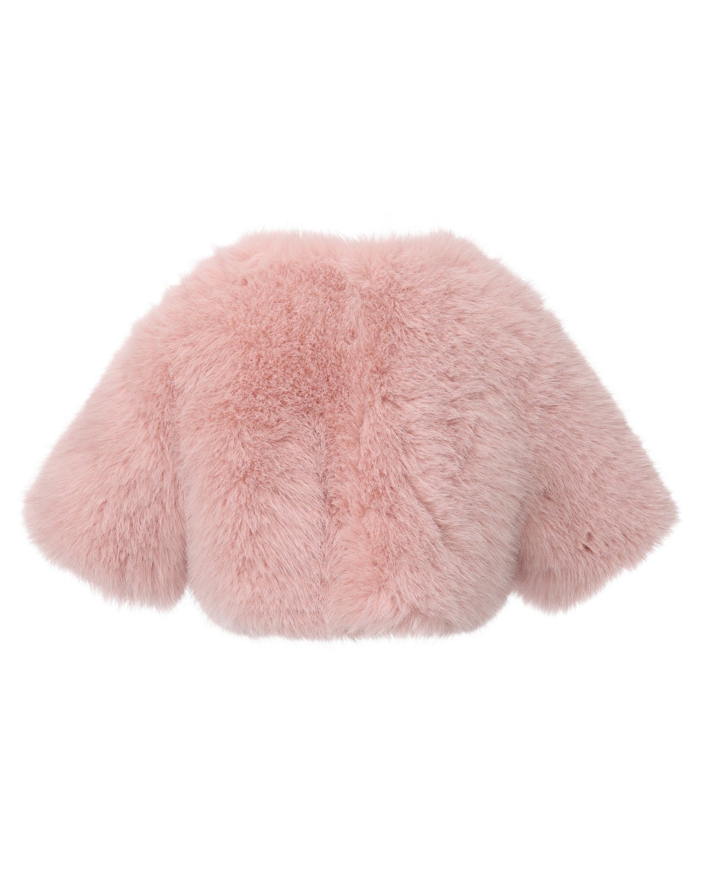 Thalia Cropped Faux Fur Jacket (Pink)