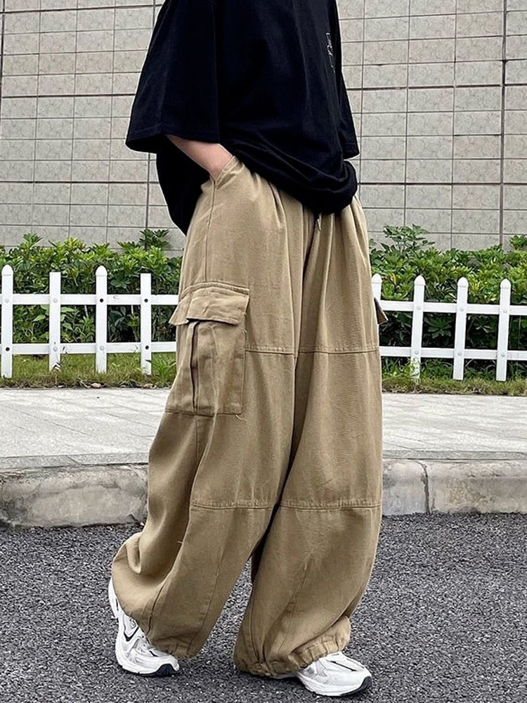 Vintage baggy cargo pants pleated pockets