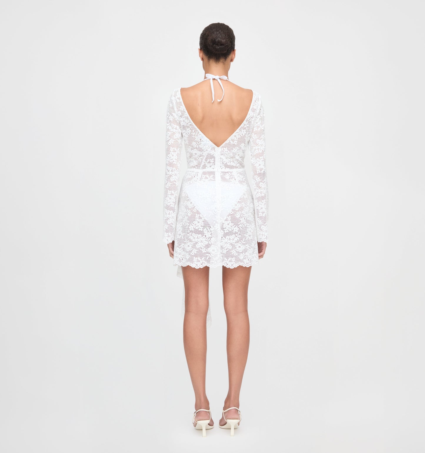 The Becca Dress - White Metallic Lace