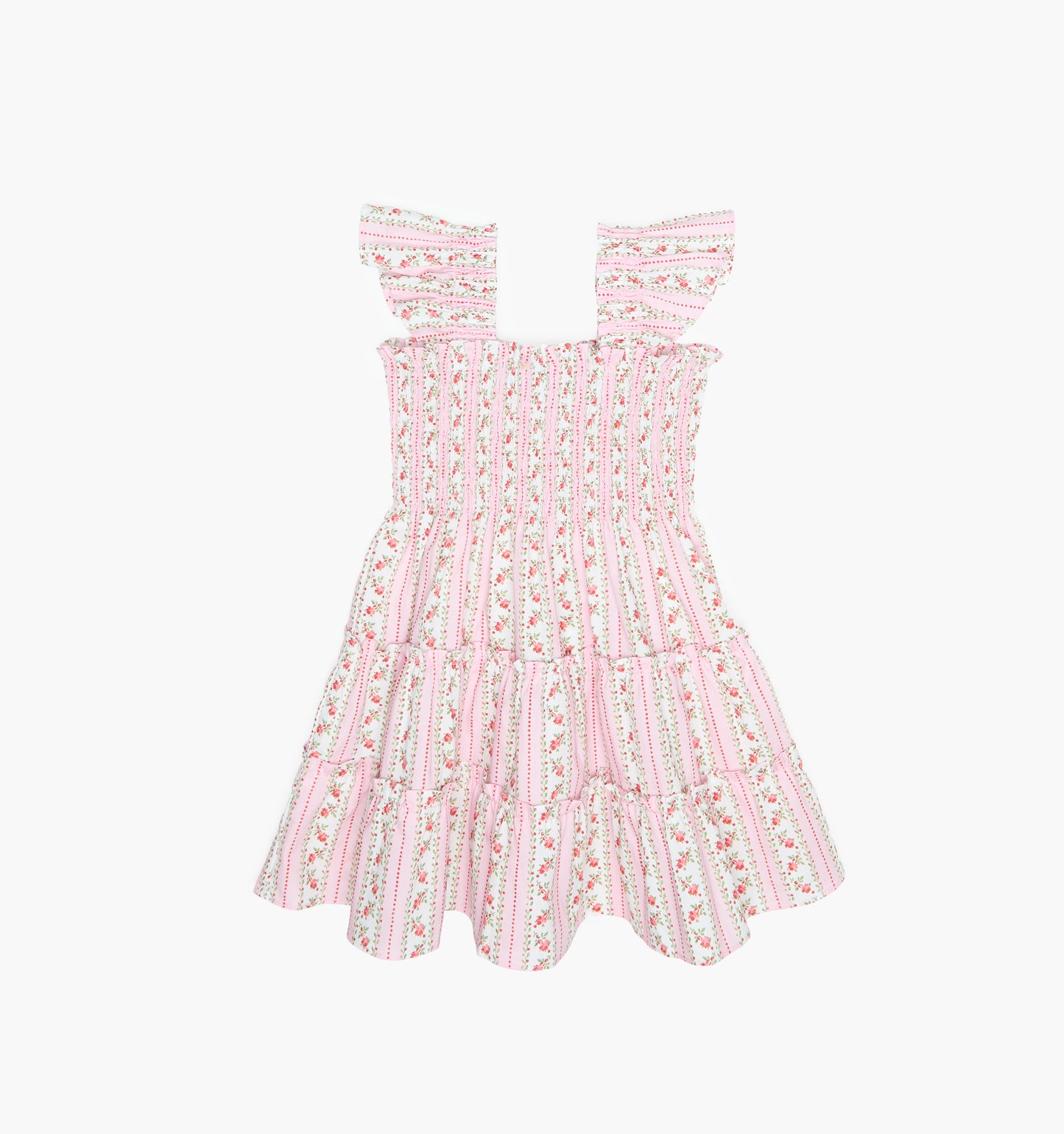 The Tiny Ellie Nap Dress - Pink Floral Dot Stripe