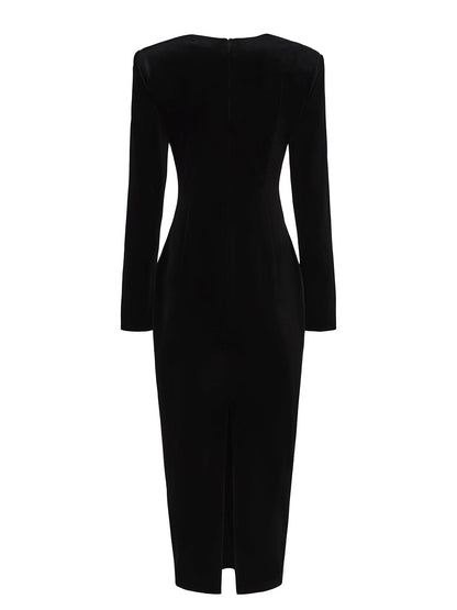 Veronica Velvet Dress (Black) (Final Sale)