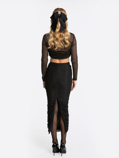 Pia Mesh Skirt (Black) (Final Sale)