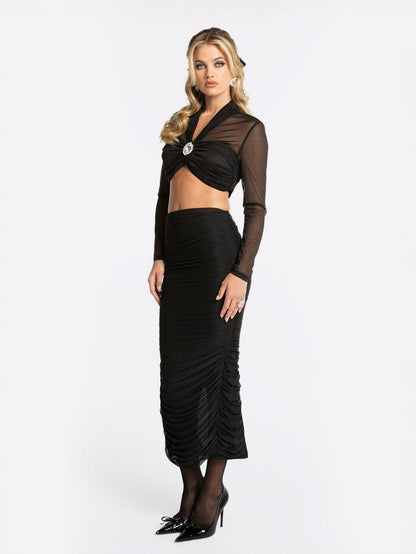 Pia Mesh Skirt (Black) (Final Sale)