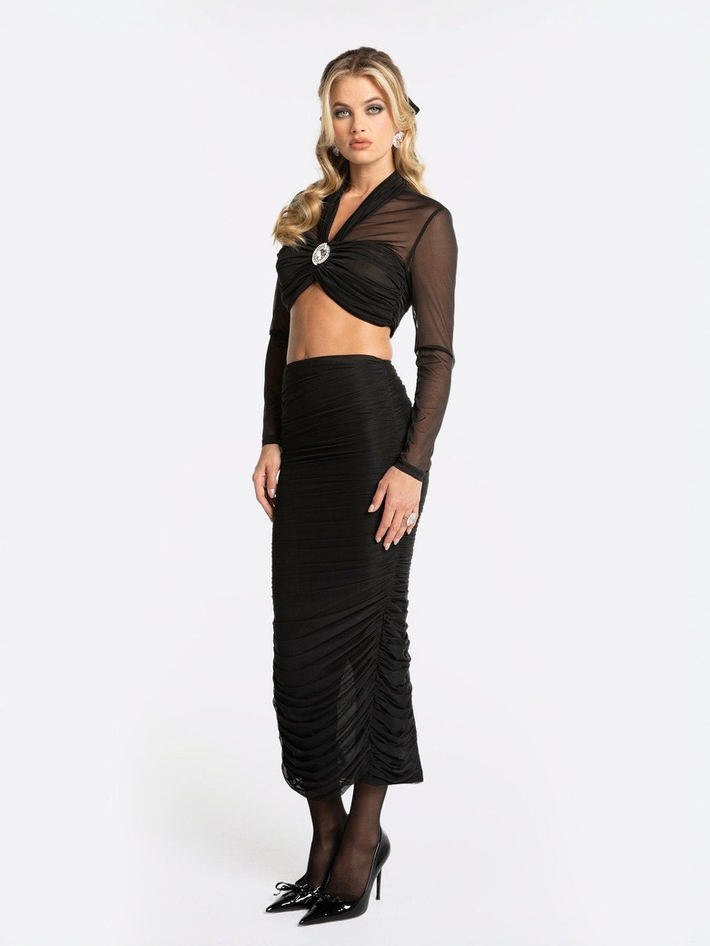 Pia Mesh Top (Black) (Final Sale)