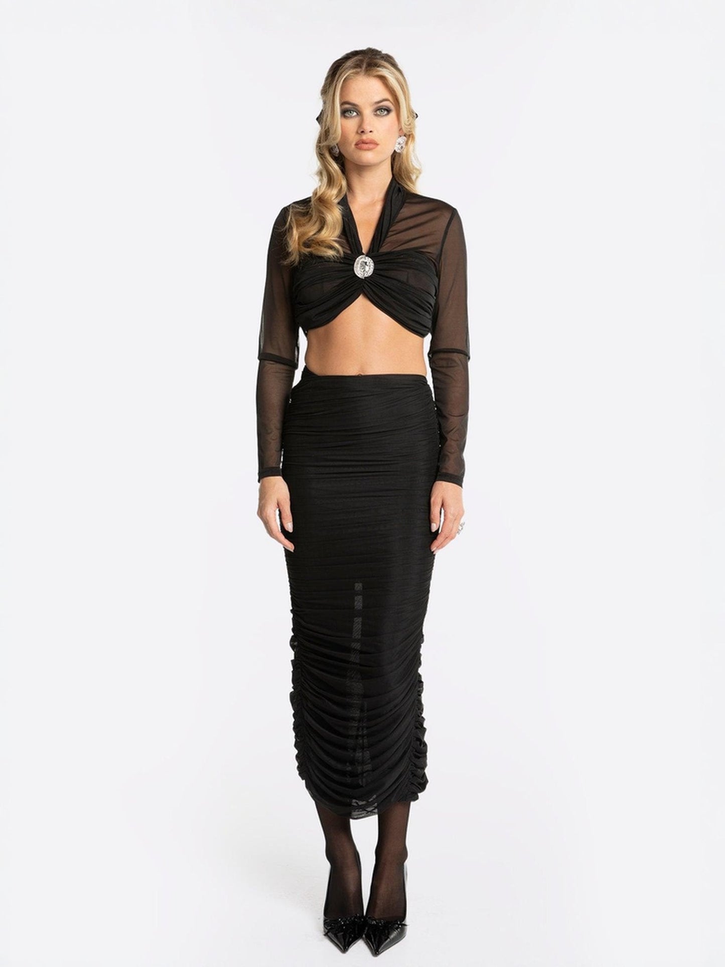 Pia Mesh Skirt (Black) (Final Sale)