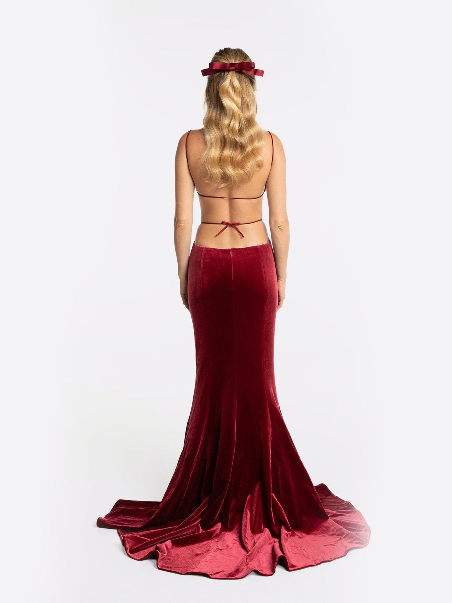 Pauline Velvet Dress (Red)