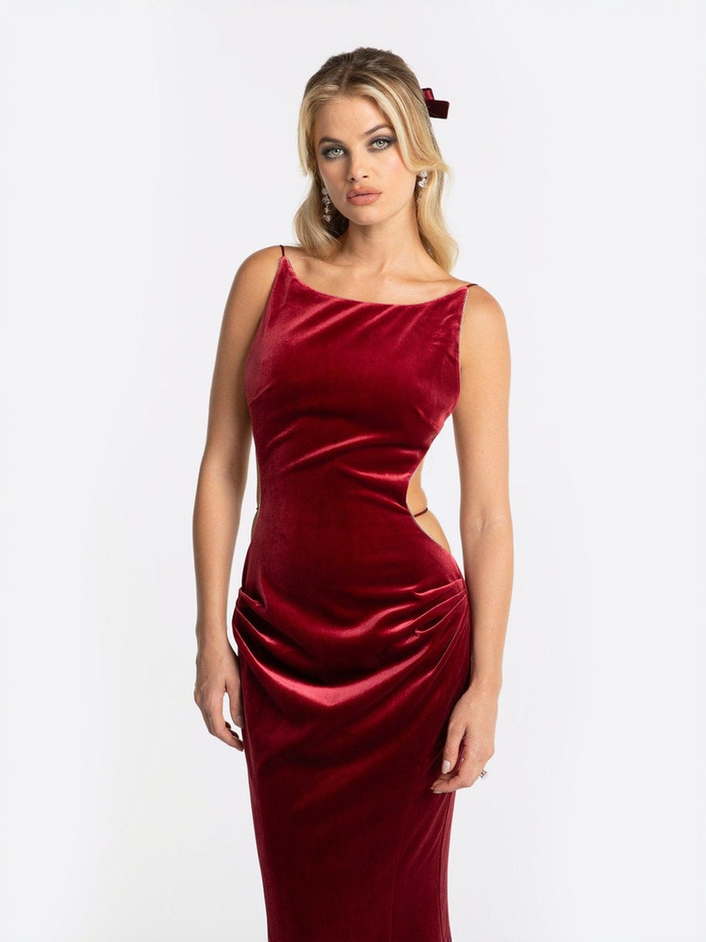 Pauline Velvet Dress (Red)