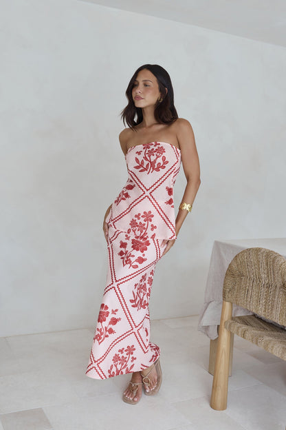 Minimale Maxi Skirt Red