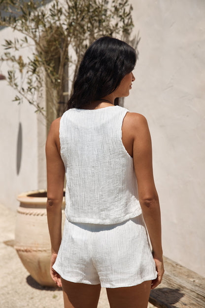 Pearlescent Jewels Shorts White