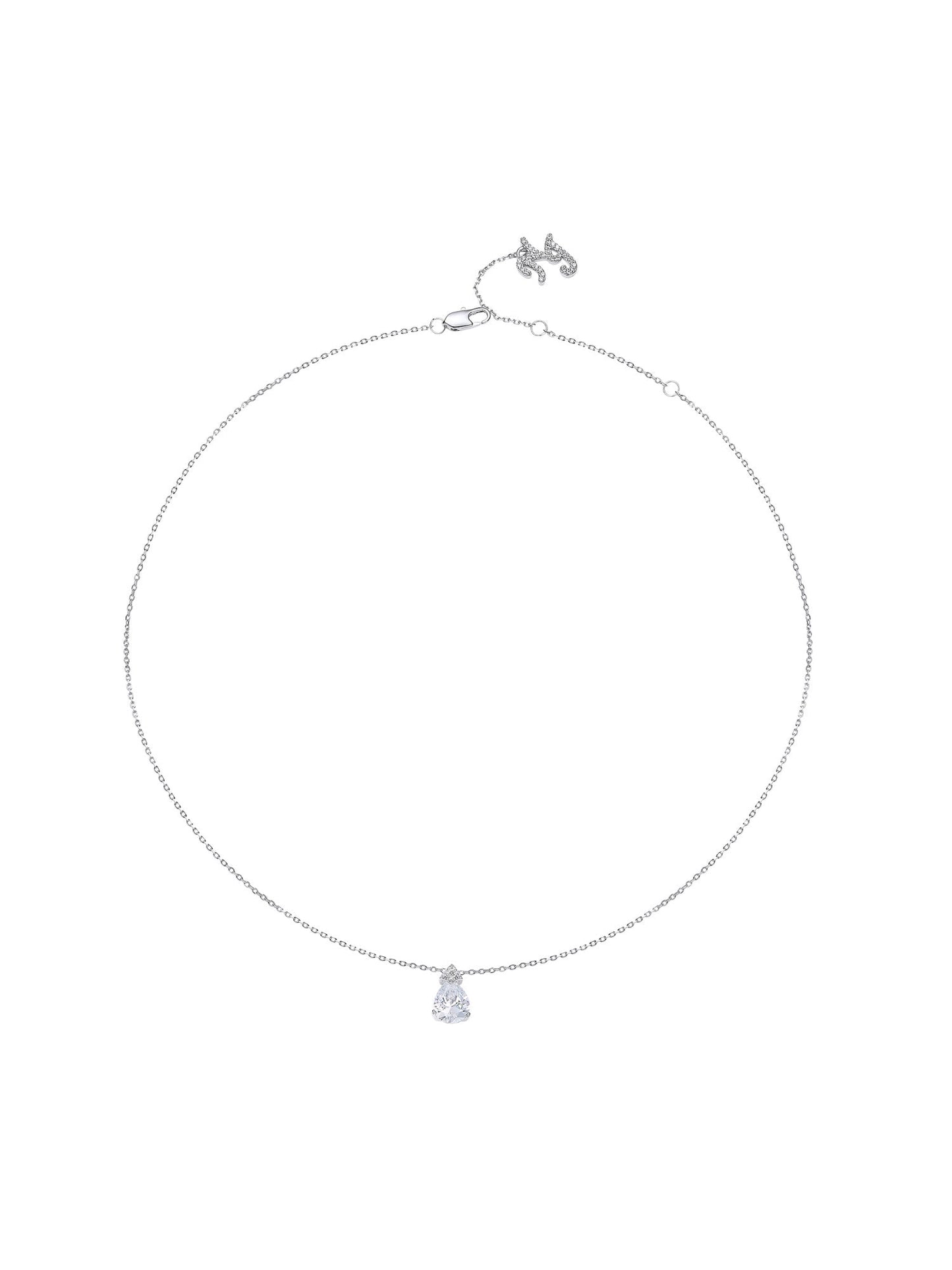 Yvette Pear Cut Crystal Pendant Necklace