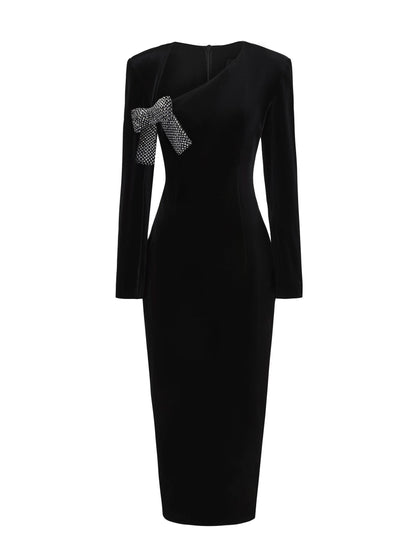Veronica Velvet Dress (Black) (Final Sale)