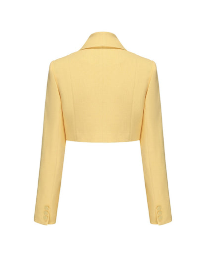 Veronica Crop Blazer (Yellow)