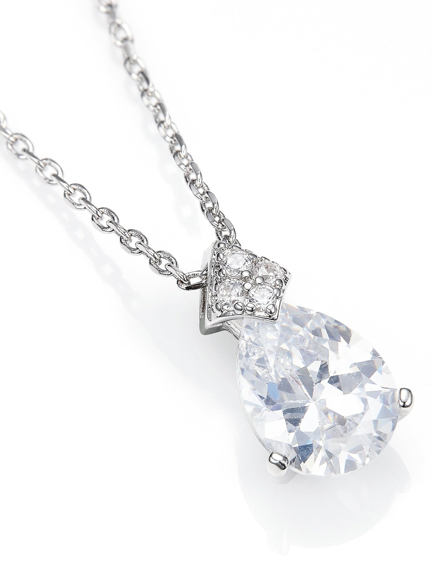 Yvette Pear Cut Crystal Pendant Necklace