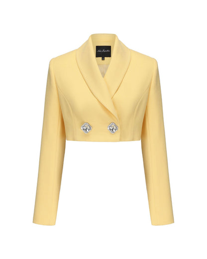 Veronica Crop Blazer (Yellow)
