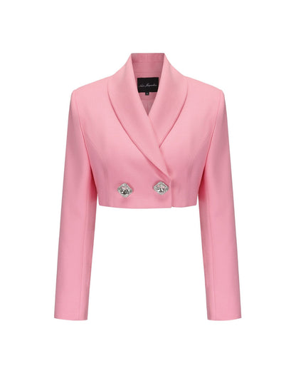 Veronica Crop Blazer (Pink)