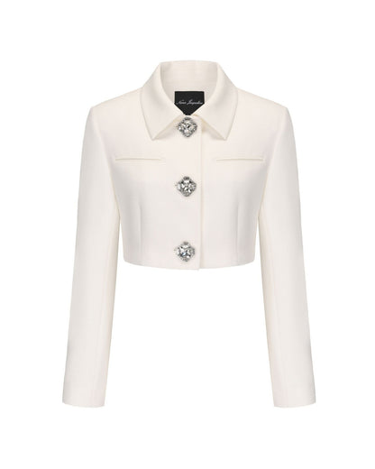 Tatiana Crop Blazer (White)