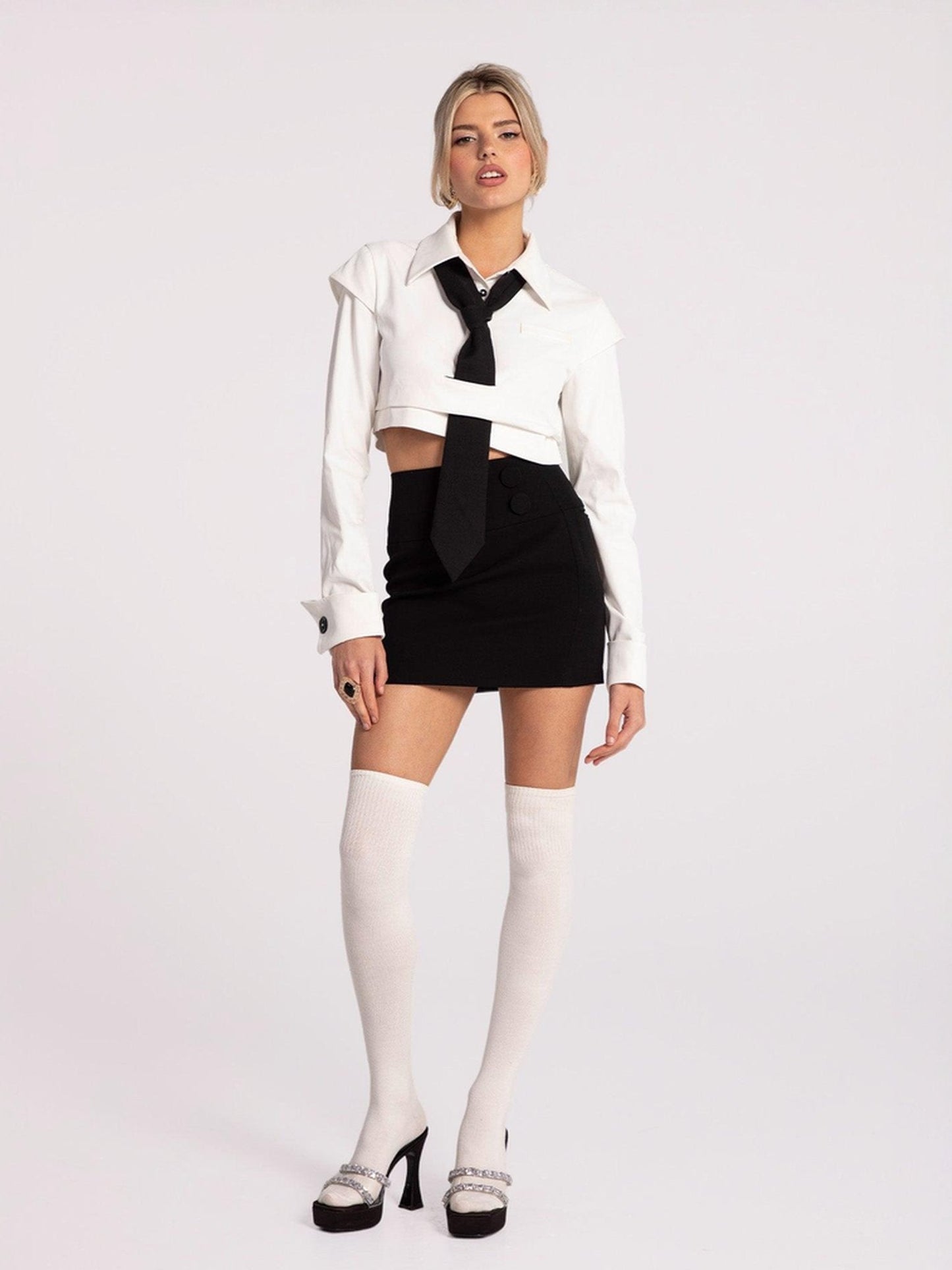 Portia Top + Tie (White) (Final Sale)