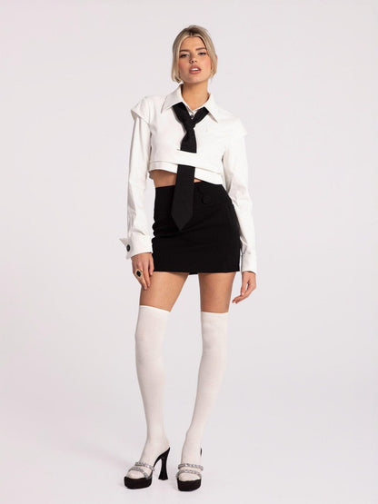 Portia Top + Tie (White) (Final Sale)