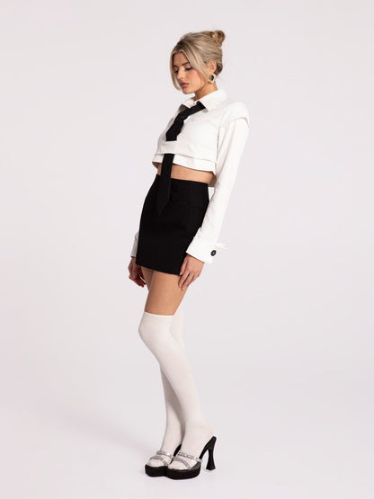 Portia Top + Tie (White) (Final Sale)