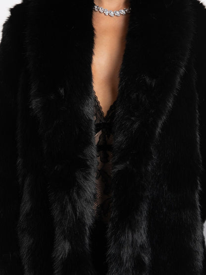 Sofia Fur Coat (Black) (Final Sale)