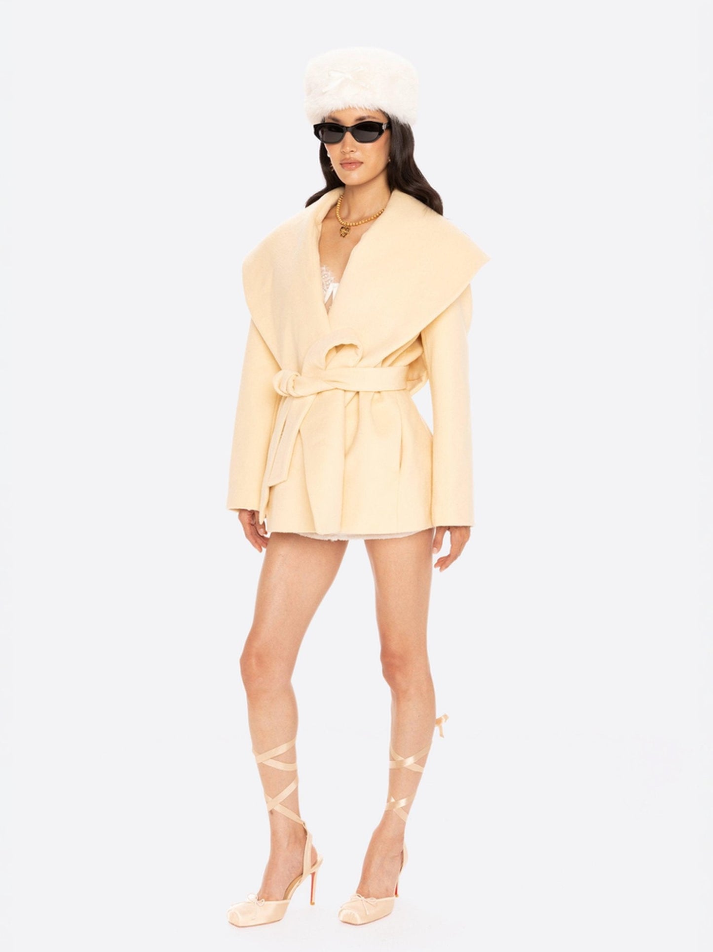 Victoria Bow Coat (Yellow)