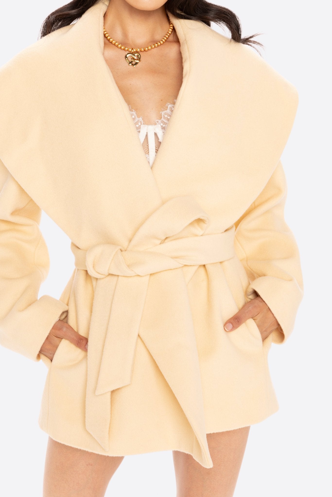 Victoria Bow Coat (Yellow)