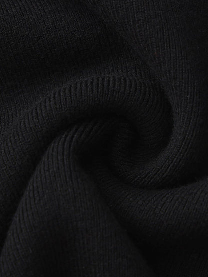 Yvette Contrast Knit Black Dress