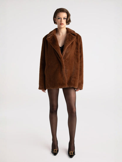 Phoebe Fur Jacket (Brown)