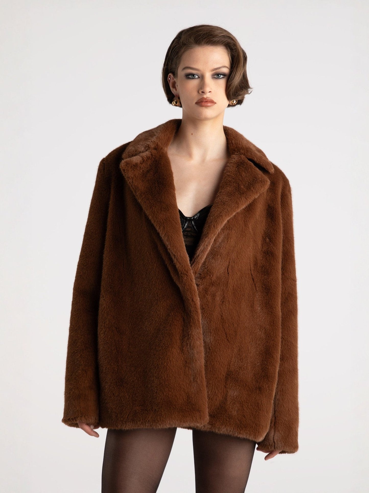 Phoebe Fur Jacket (Brown)