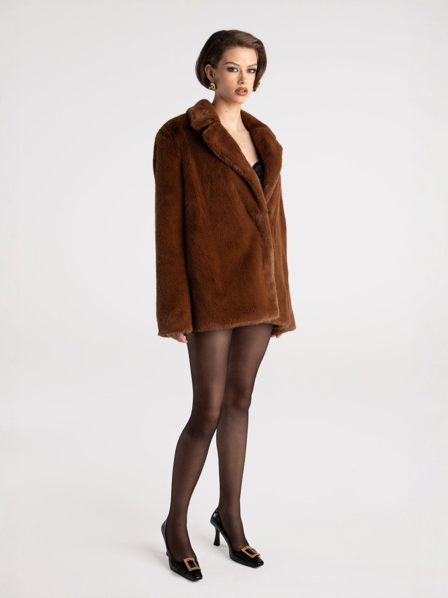 Phoebe Fur Jacket (Brown)