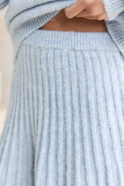 Season Of Dreams Knit Mini Skirt Blue