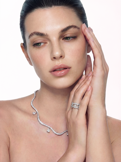 Yvette Stackable Pear Cut Crystal Ring Set