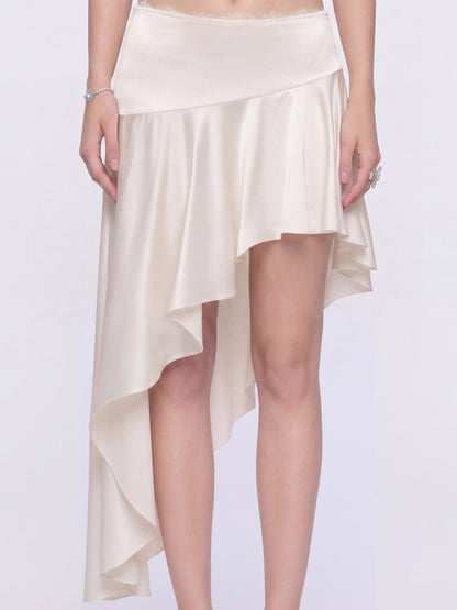 Petra Asymmetric Champagne Skirt