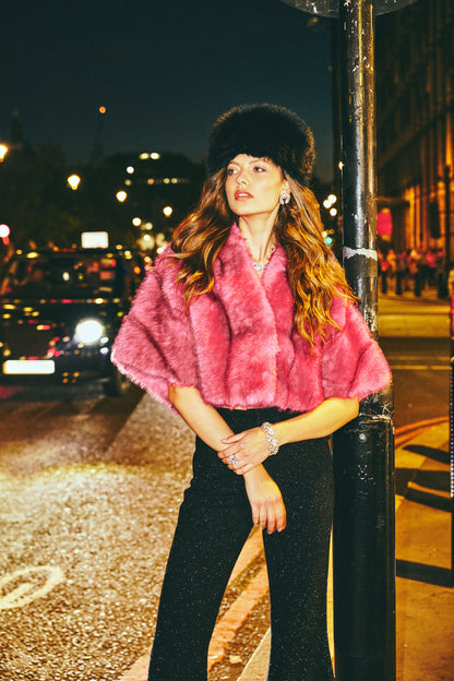 Sophia Fur Coat (Pink) (Final Sale)