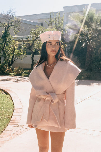 Victoria Bow Coat (Pink)