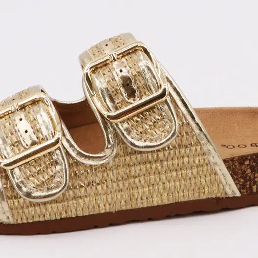 Bamboo Double Buckle Sandals