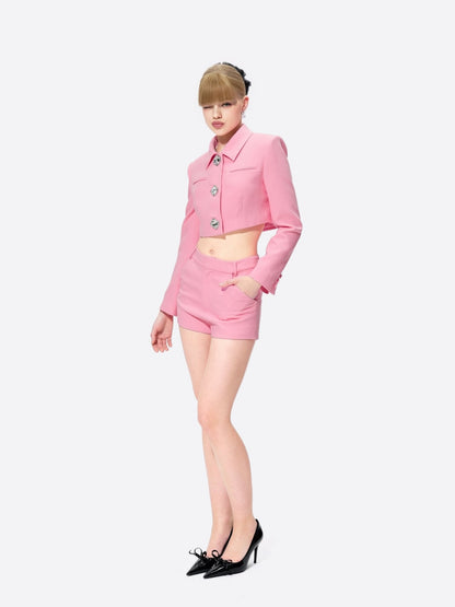 Tatiana Crop Blazer (Pink)