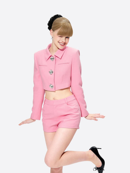 Tatiana Crop Blazer (Pink)
