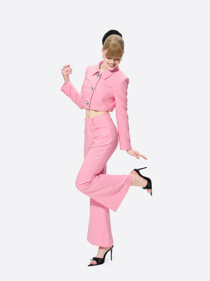 Tatiana Crop Blazer (Pink)