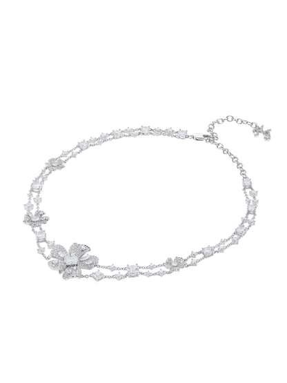 Zariah Floral White Necklace
