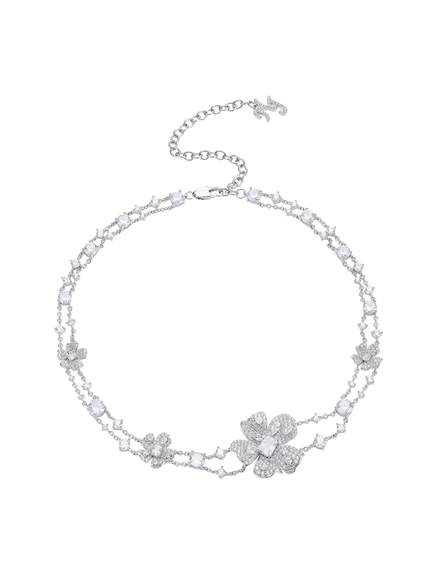 Zariah Floral White Necklace