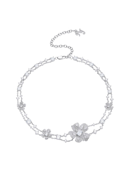 Zariah Floral White Necklace
