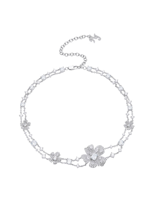 Zariah Floral White Necklace