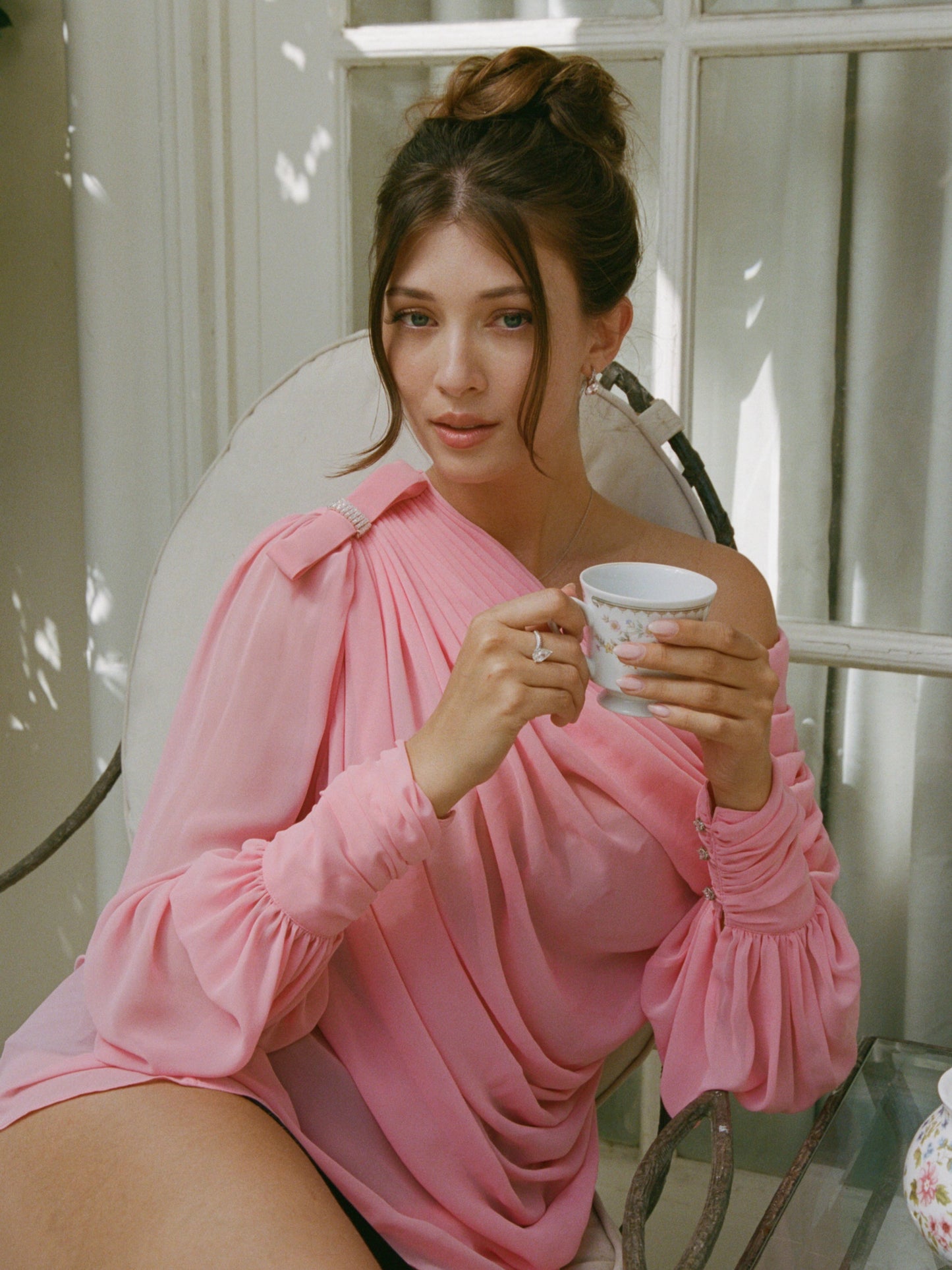 Sia One-Shoulder Pink Top