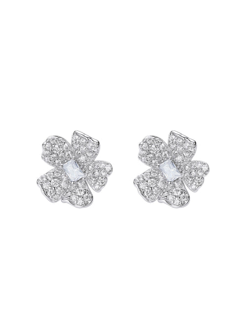 Odessa Floral White Earrings