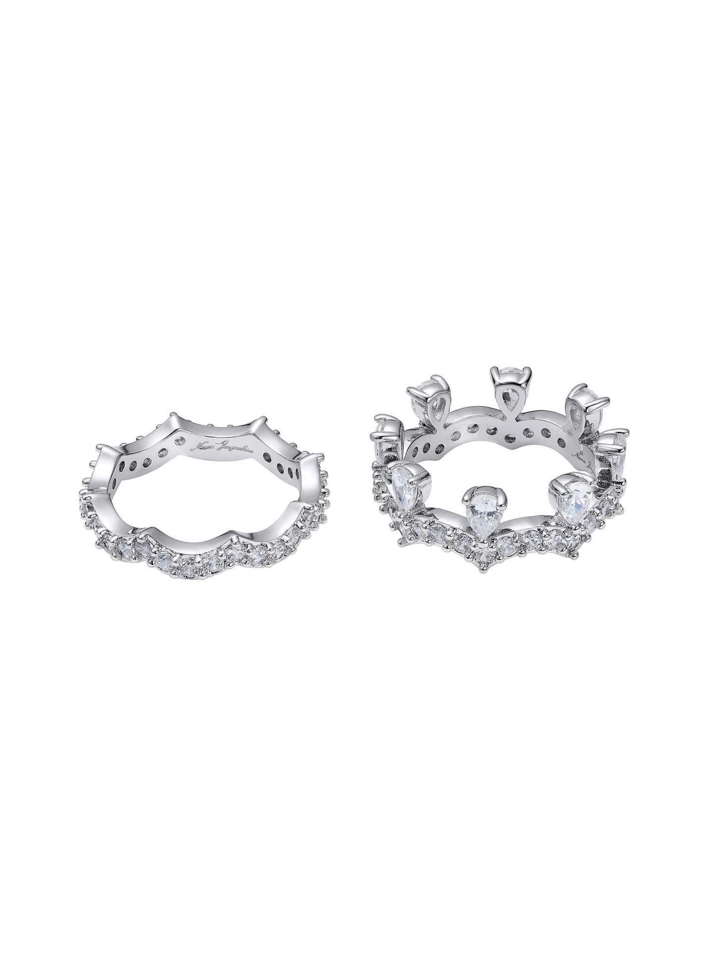 Yvette Stackable Pear Cut Crystal Ring Set