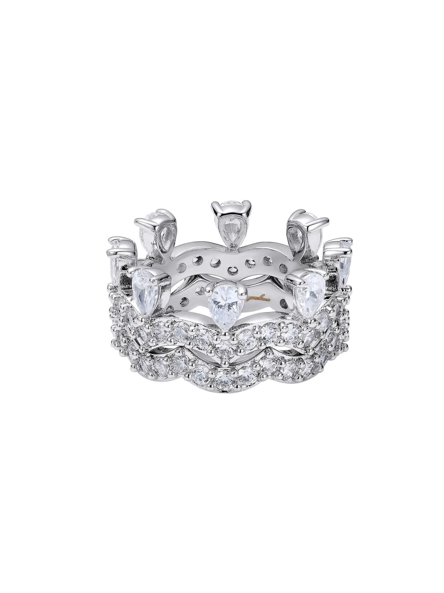 Yvette Stackable Pear Cut Crystal Ring Set