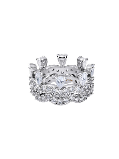 Yvette Stackable Pear Cut Crystal Ring Set