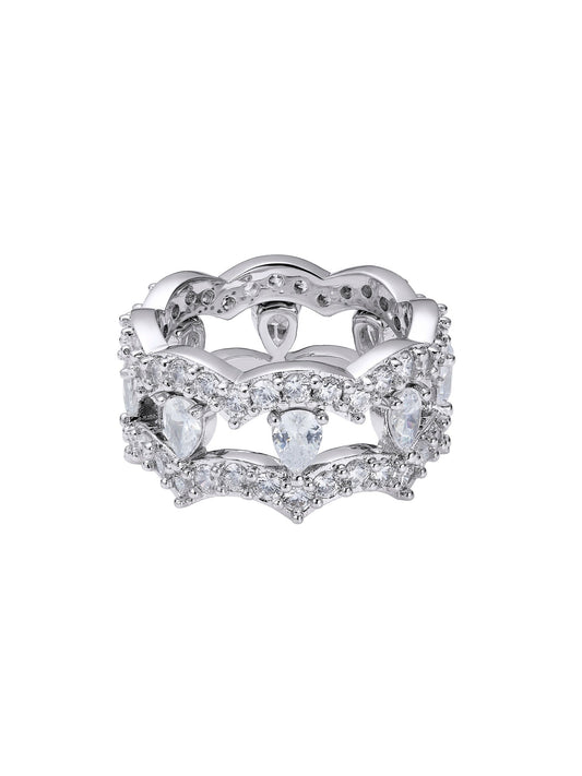 Yvette Stackable Pear Cut Crystal Ring Set